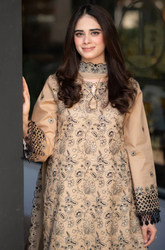 Garnet - Winter 3PC Dhanak Embroidered Suit - SS0427